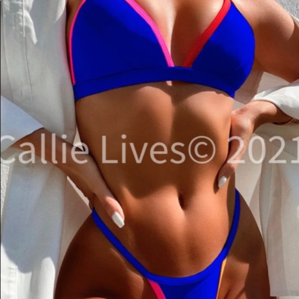 NWT ROYAL BLUE & COLOR TRIM BIKINI 👙